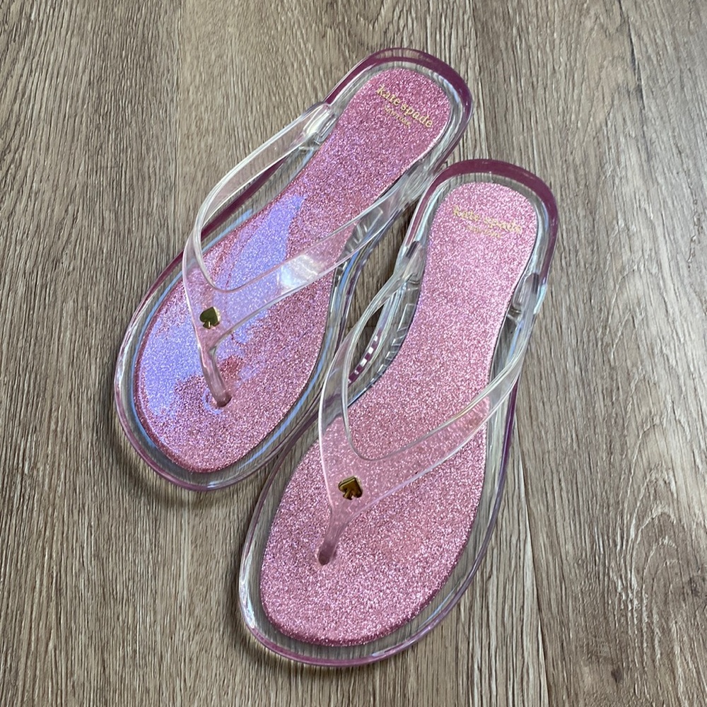 Kate Spade jelly pink glitter sandals . Flip-flops.